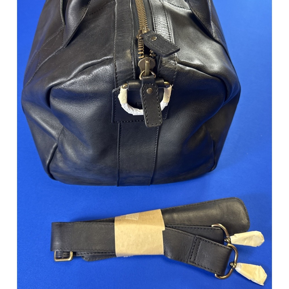Tecovas Leather Weekender Duffle Bag Medium Midnight Black Carry On Travel - Picture 4 of 7